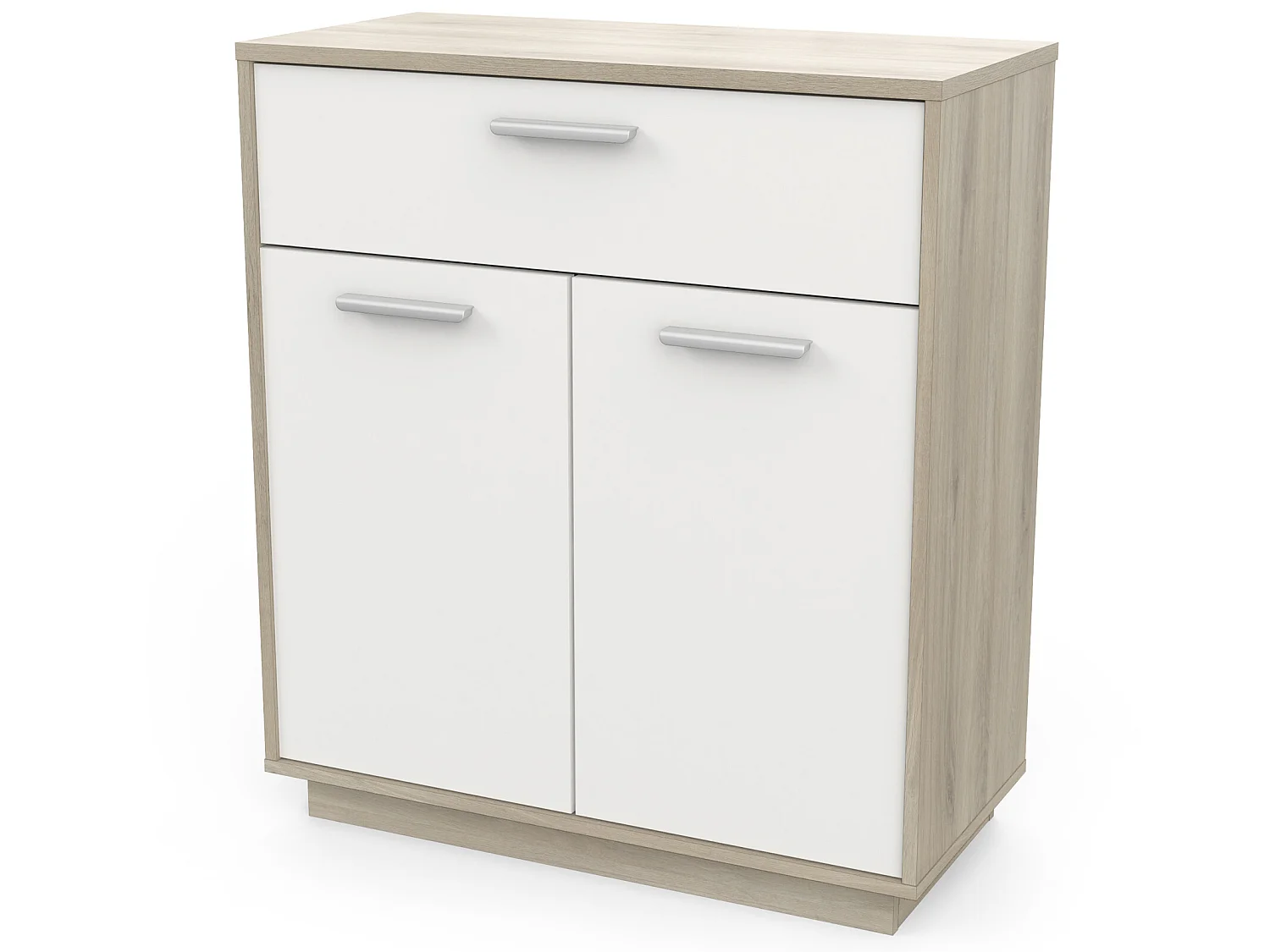 Meuble de rangement coloris chêne kronberg / blanc - longueur 76 x profondeur 36 x hauteur 86 cm