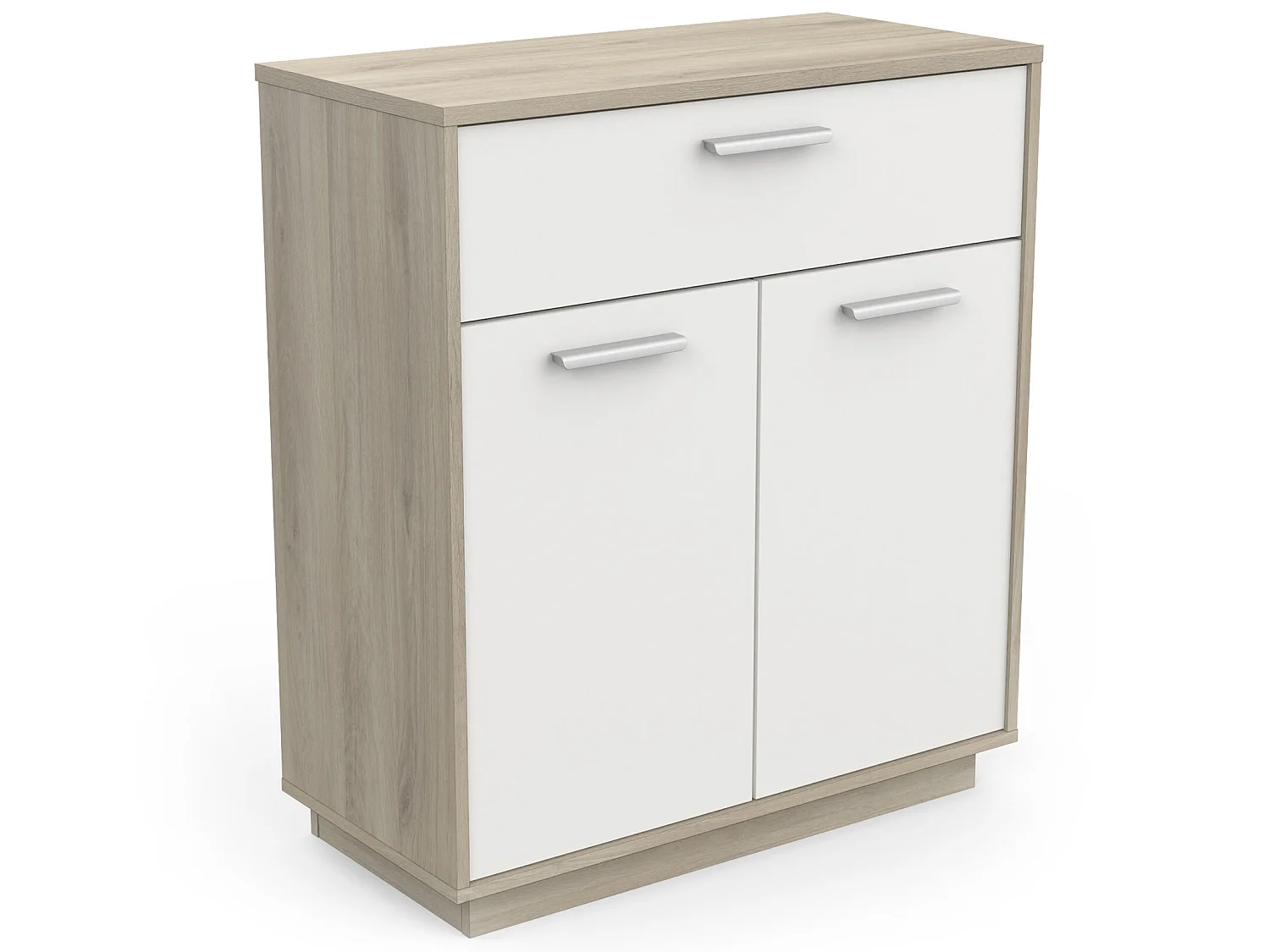 Meuble de rangement coloris chêne kronberg / blanc - longueur 76 x profondeur 36 x hauteur 86 cm