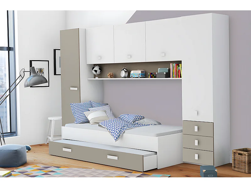 Pont de rangement / Meuble de rangement pour lit enfant - 304 x 203 x 53,5 cm