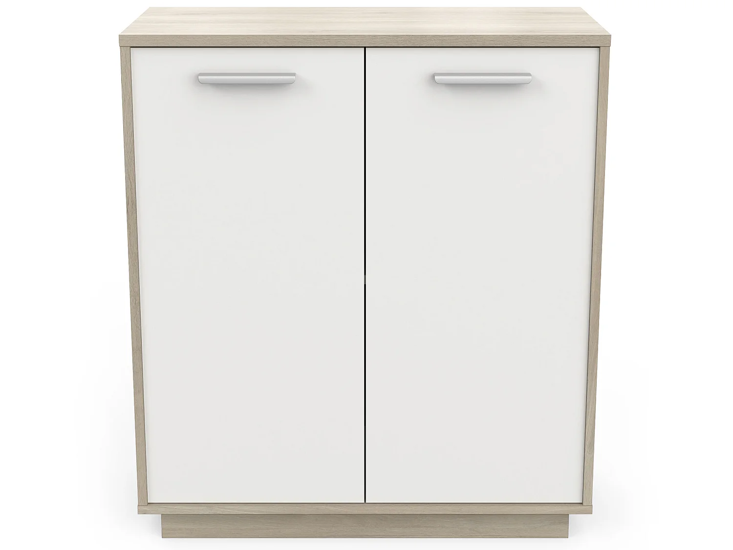 Meuble de rangement de 2 portes coloris chêne kronberg / blanc - longueur 78 x profondeur 36 x hauteur 84 cm