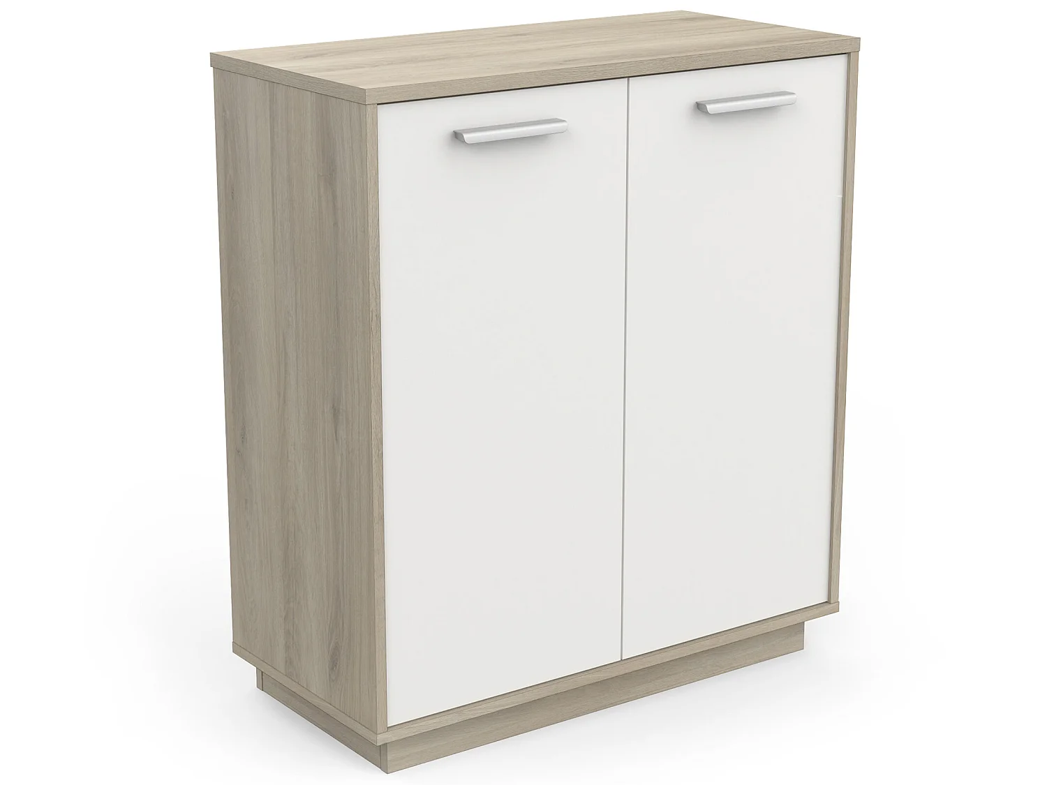 Meuble de rangement de 2 portes coloris chêne kronberg / blanc - longueur 78 x profondeur 36 x hauteur 84 cm