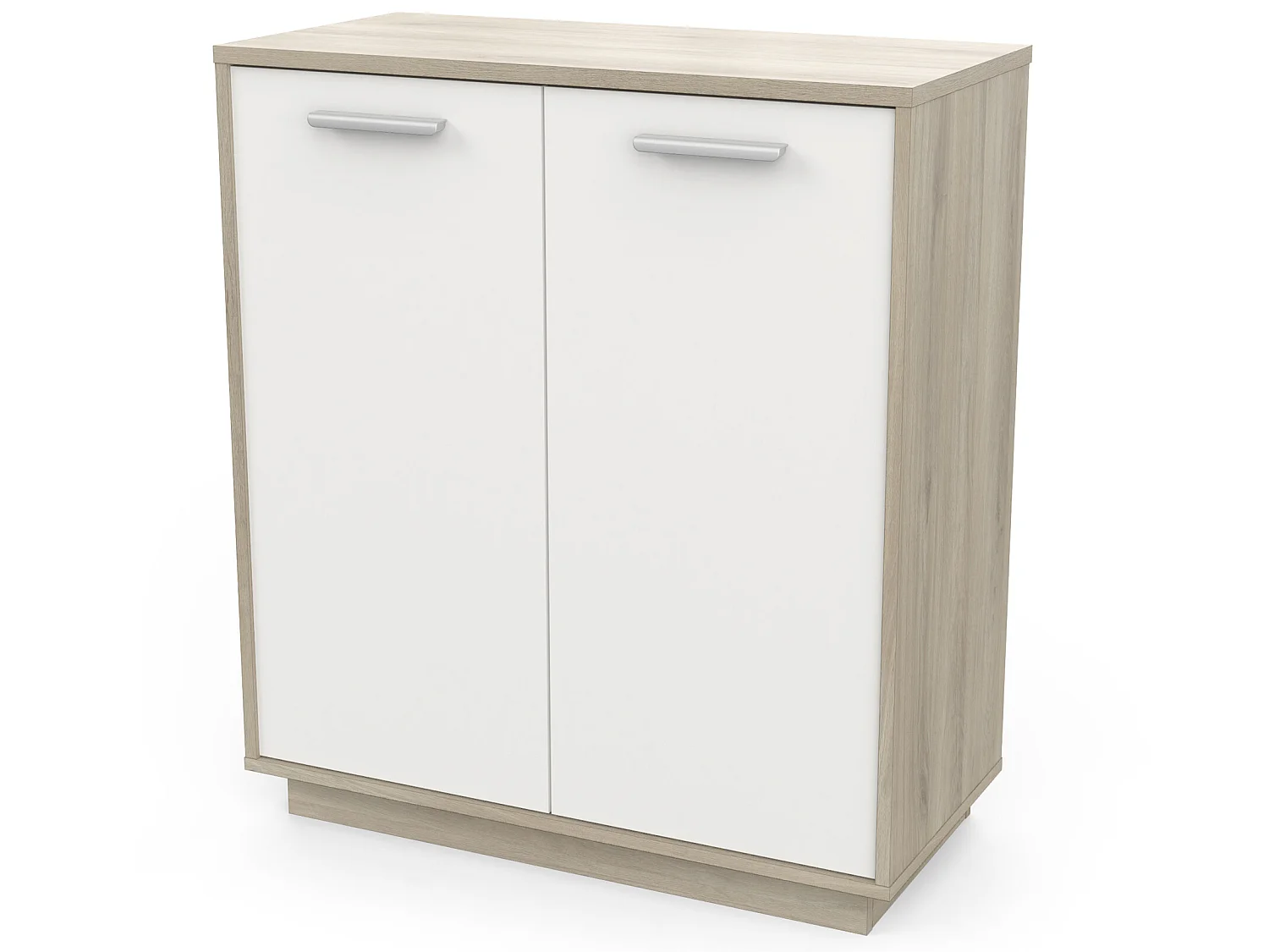 Meuble de rangement de 2 portes coloris chêne kronberg / blanc - longueur 78 x profondeur 36 x hauteur 84 cm