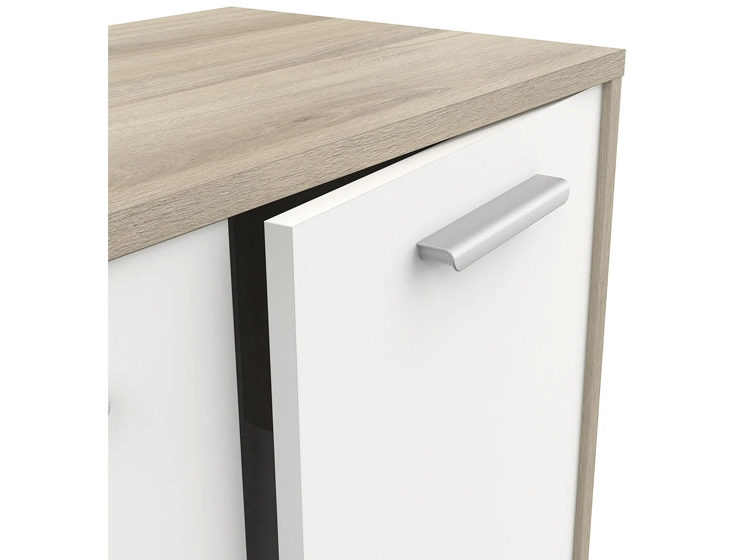 Meuble de rangement de 2 portes coloris chêne kronberg / blanc - longueur 78 x profondeur 36 x hauteur 84 cm