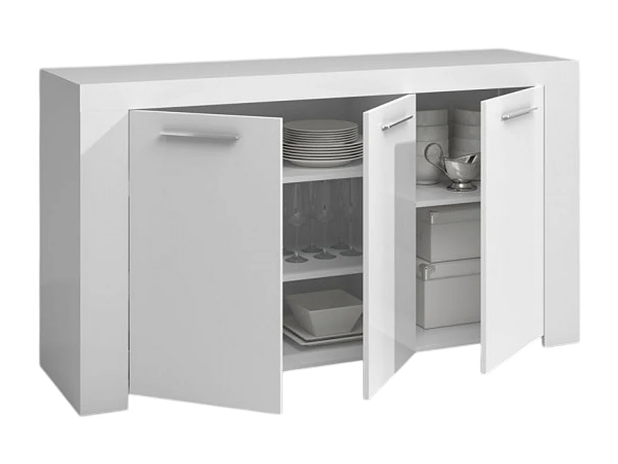 Buffet avec 3 portes décor blanc Artic -144 x 80 x 42 cm