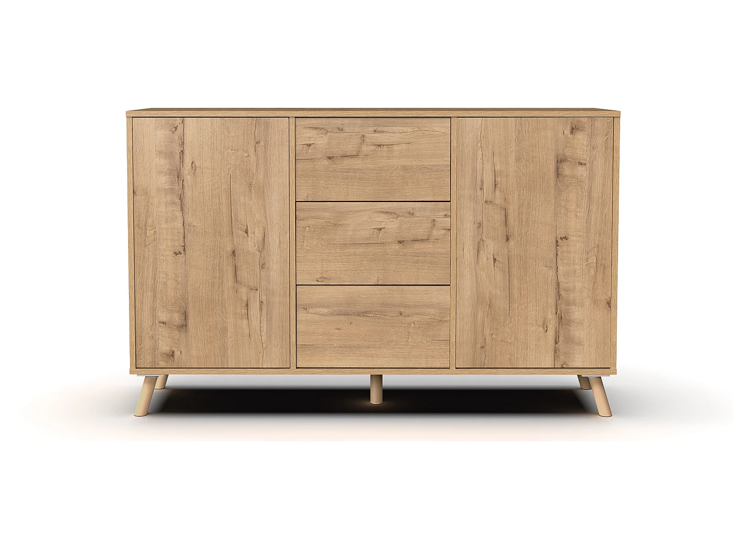 Buffet coloris chêne doré - Hauteur 89 x Longueur 140 x Profondeur 40 cm