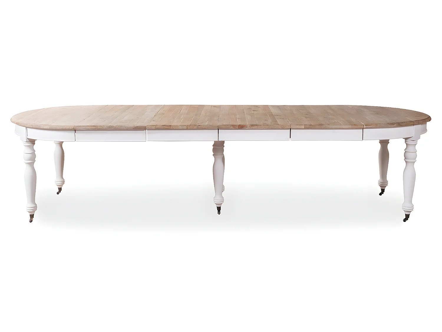 Table ronde extensible en bois massif LAVANDOU Blanc