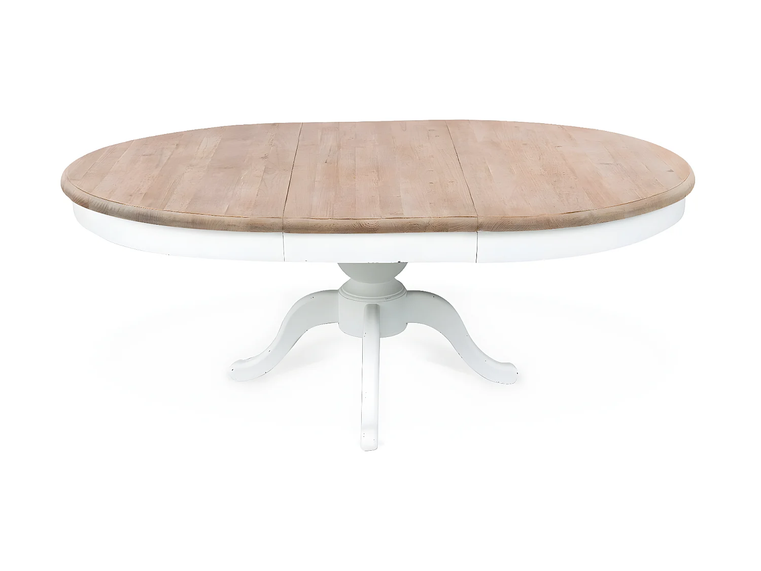 Table ronde extensible en bois massif SIDONIE blanc