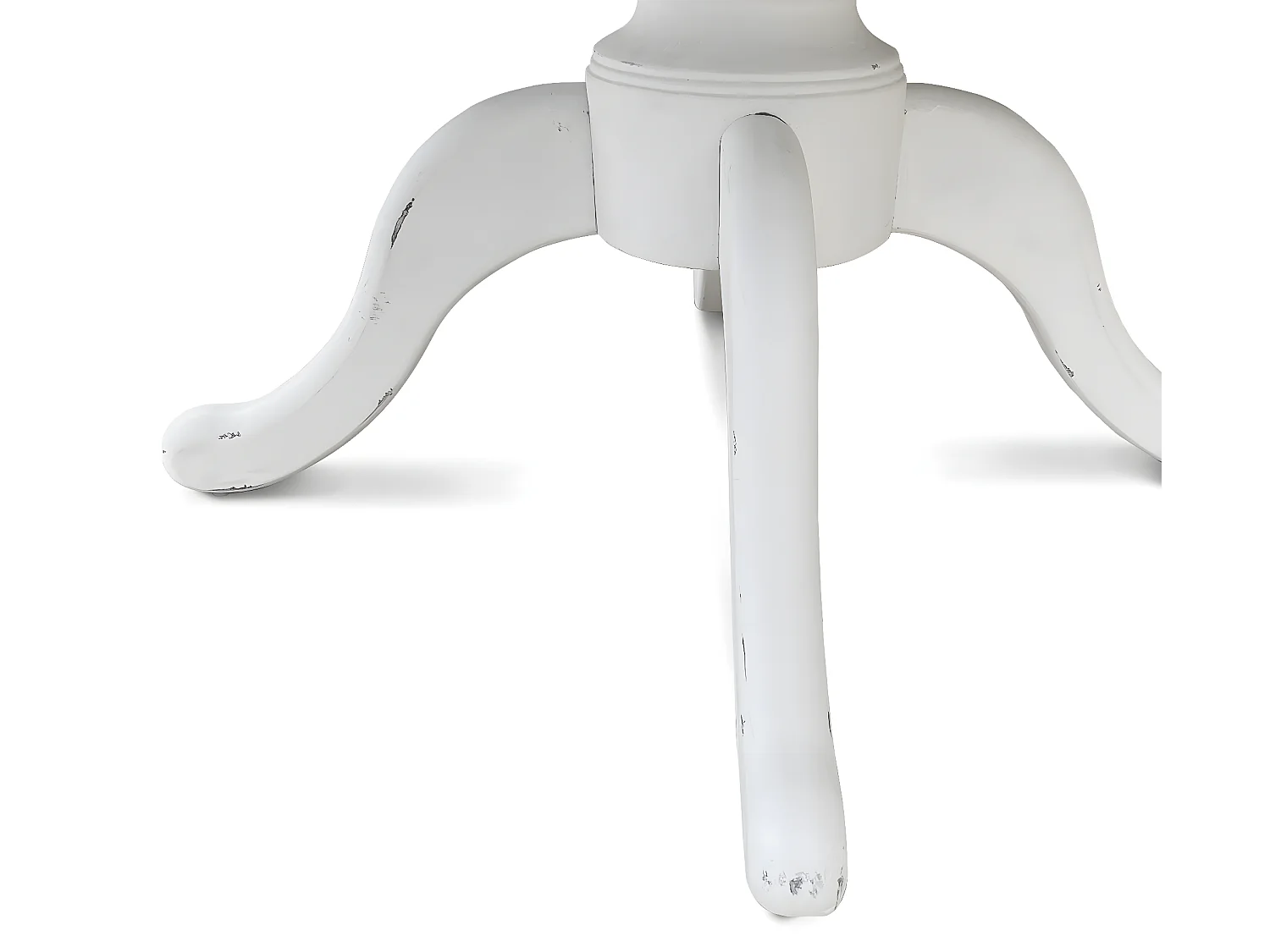 Table ronde extensible en bois massif SIDONIE blanc