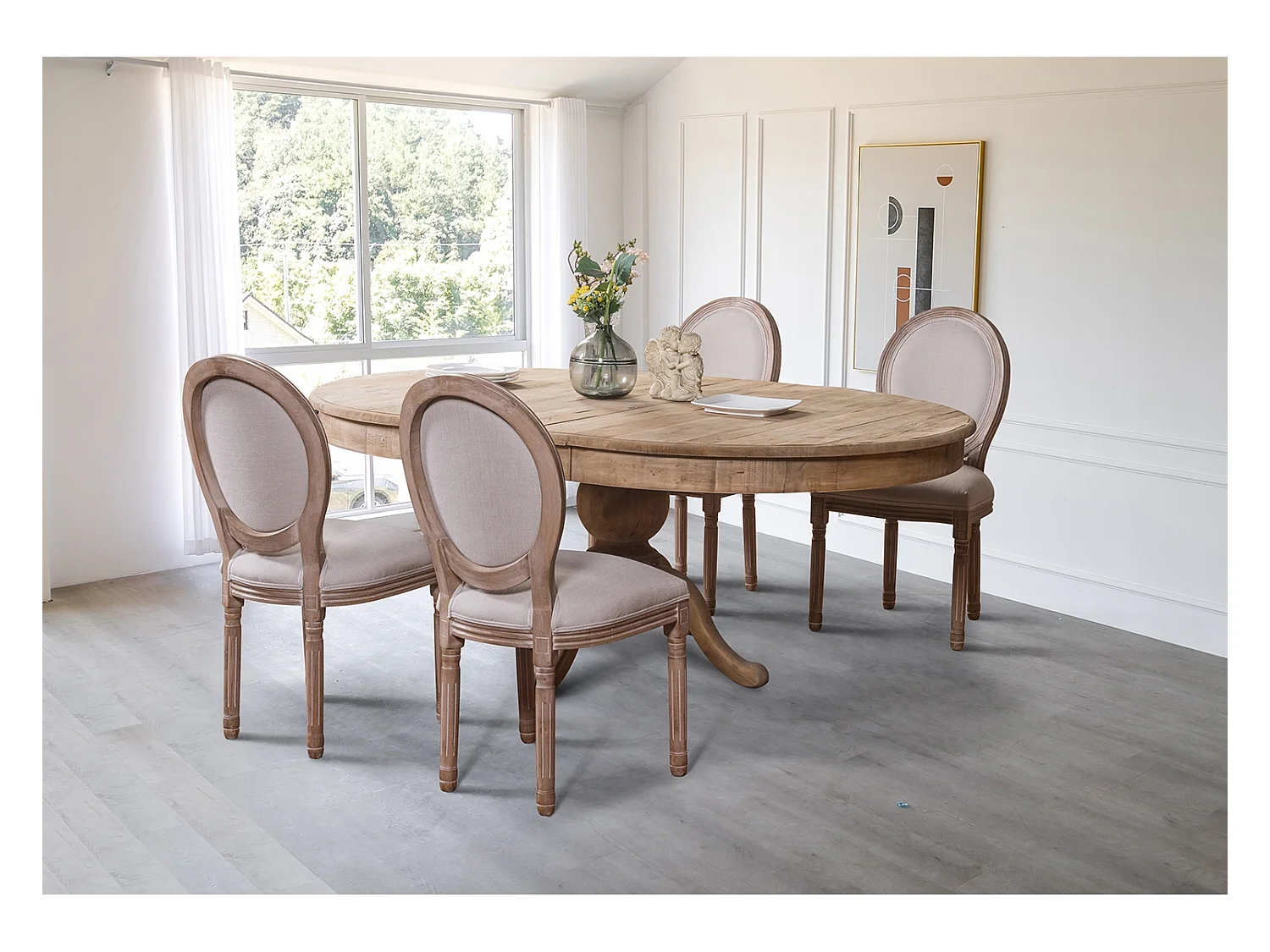 Table ronde extensible en bois massif SIDONIE Bois naturel