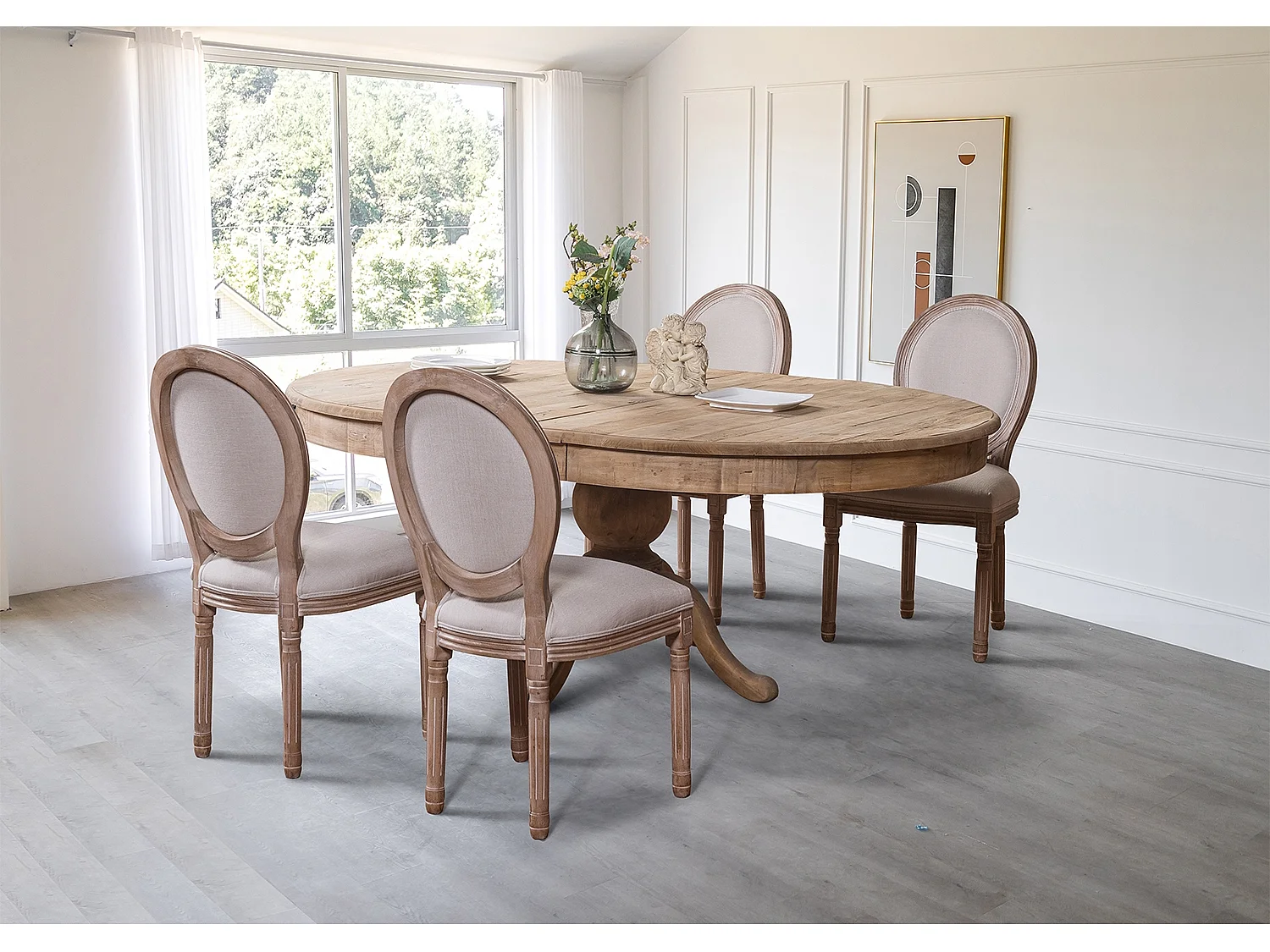 Table ronde extensible en bois massif SIDONIE Bois naturel