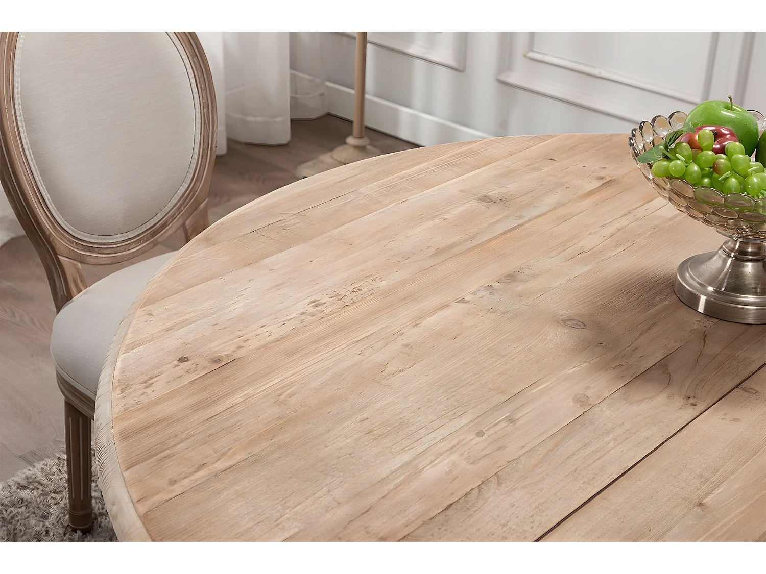 Table ronde extensible en bois massif SIDONIE Noir