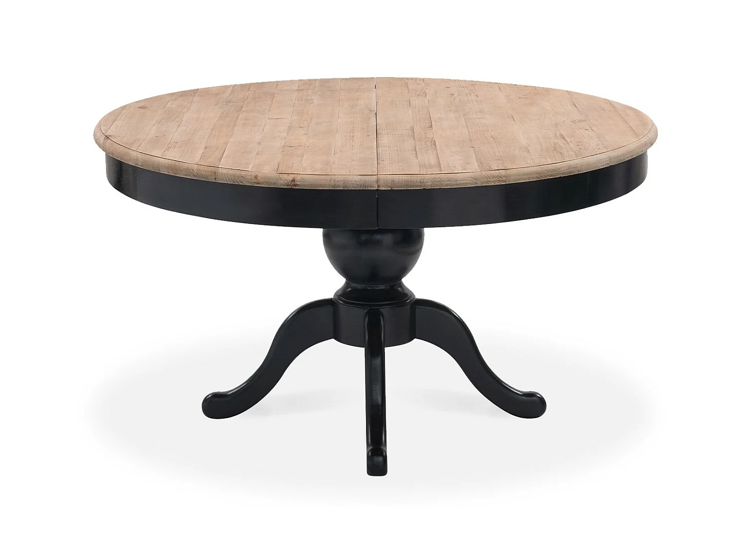 Table ronde extensible en bois massif SIDONIE Noir