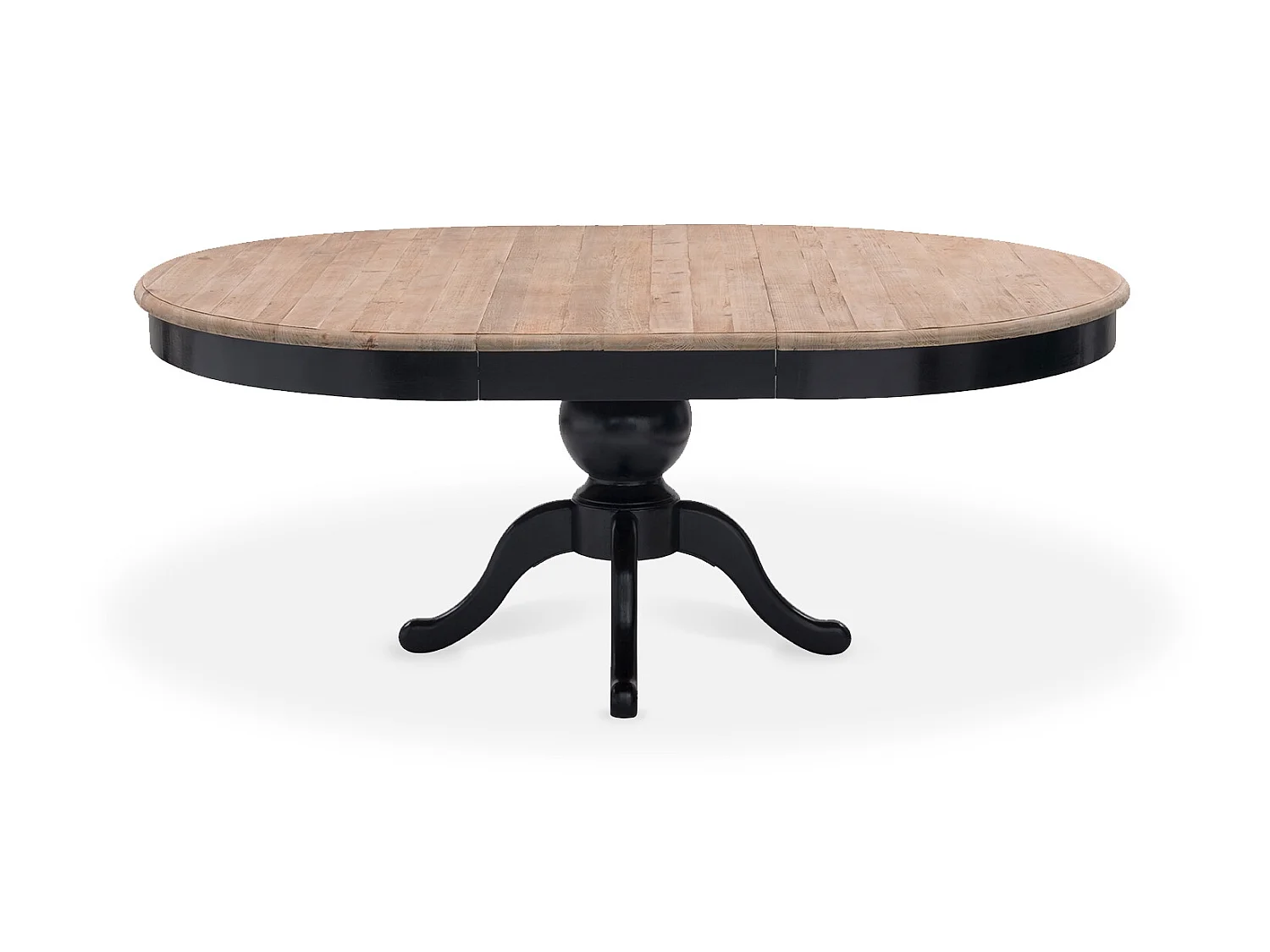 Table ronde extensible en bois massif SIDONIE Noir