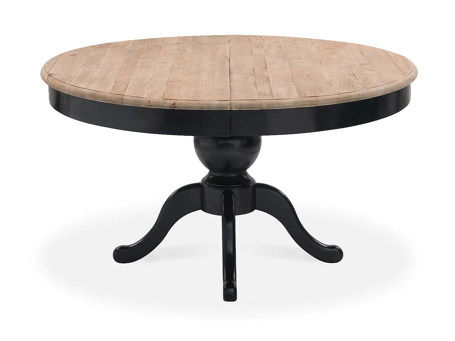 Table ronde extensible en bois massif SIDONIE Noir