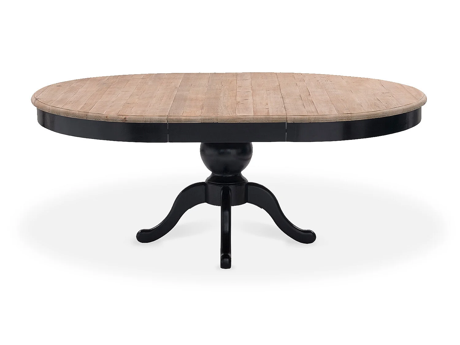 Table ronde extensible en bois massif SIDONIE Noir