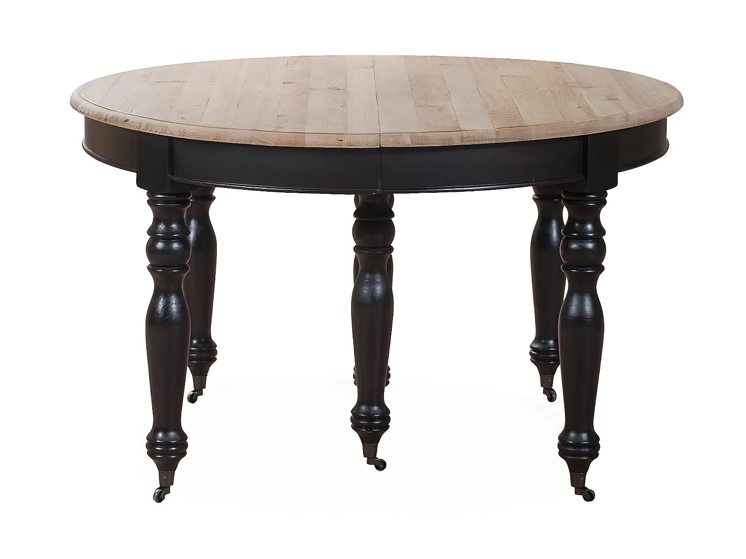 Table ronde extensible en bois massif LAVANDOU Noir