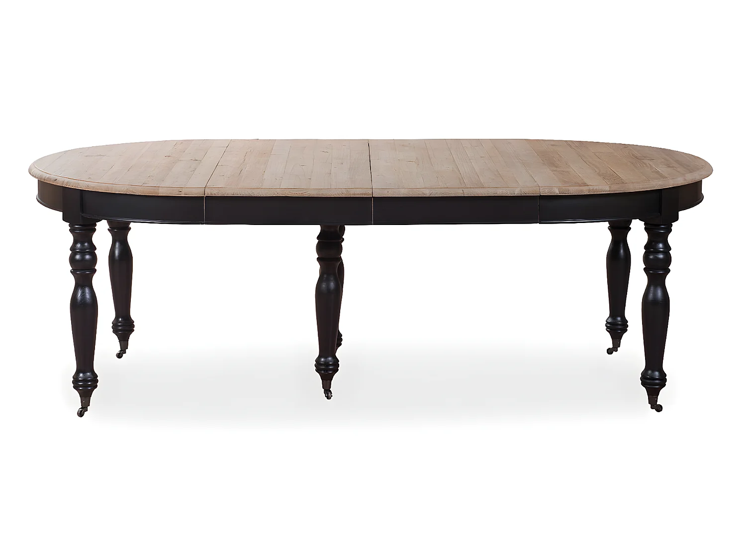 Table ronde extensible en bois massif LAVANDOU Noir