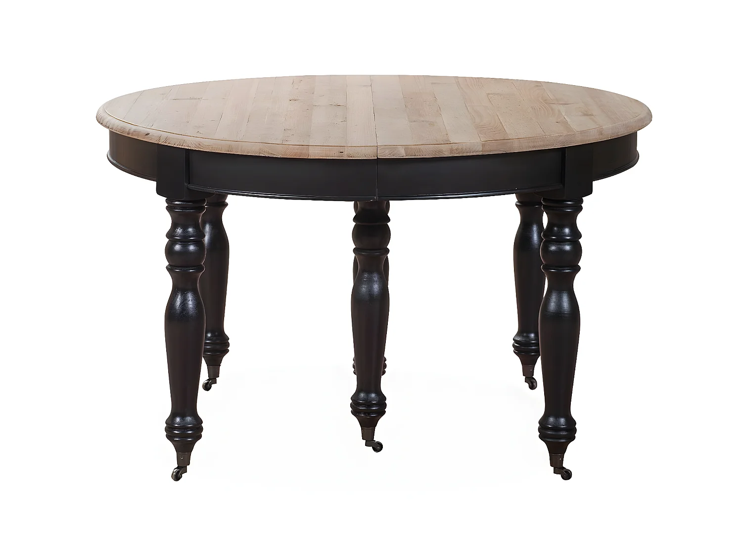 Table ronde extensible en bois massif LAVANDOU Noir