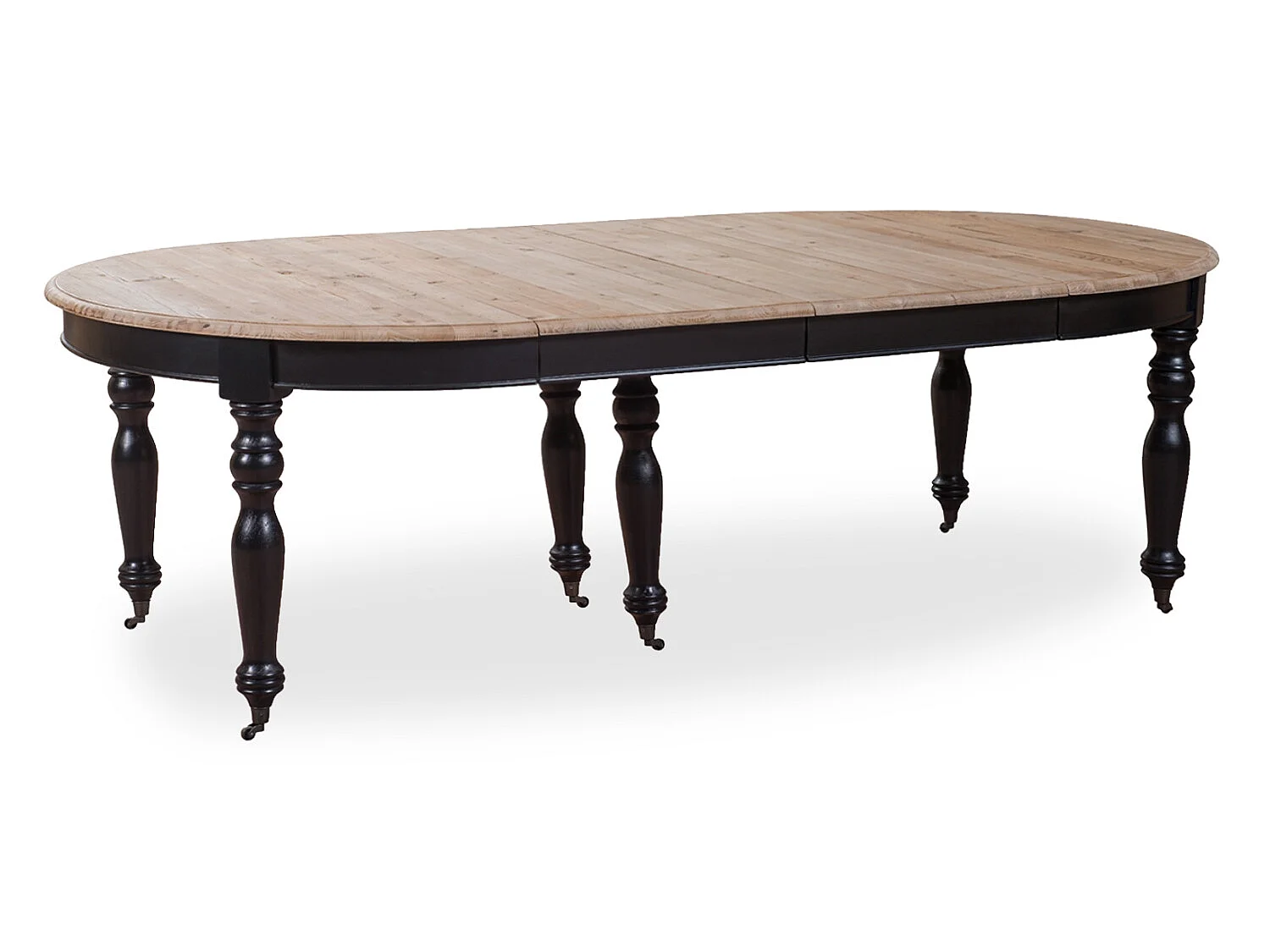 Table ronde extensible en bois massif LAVANDOU Noir