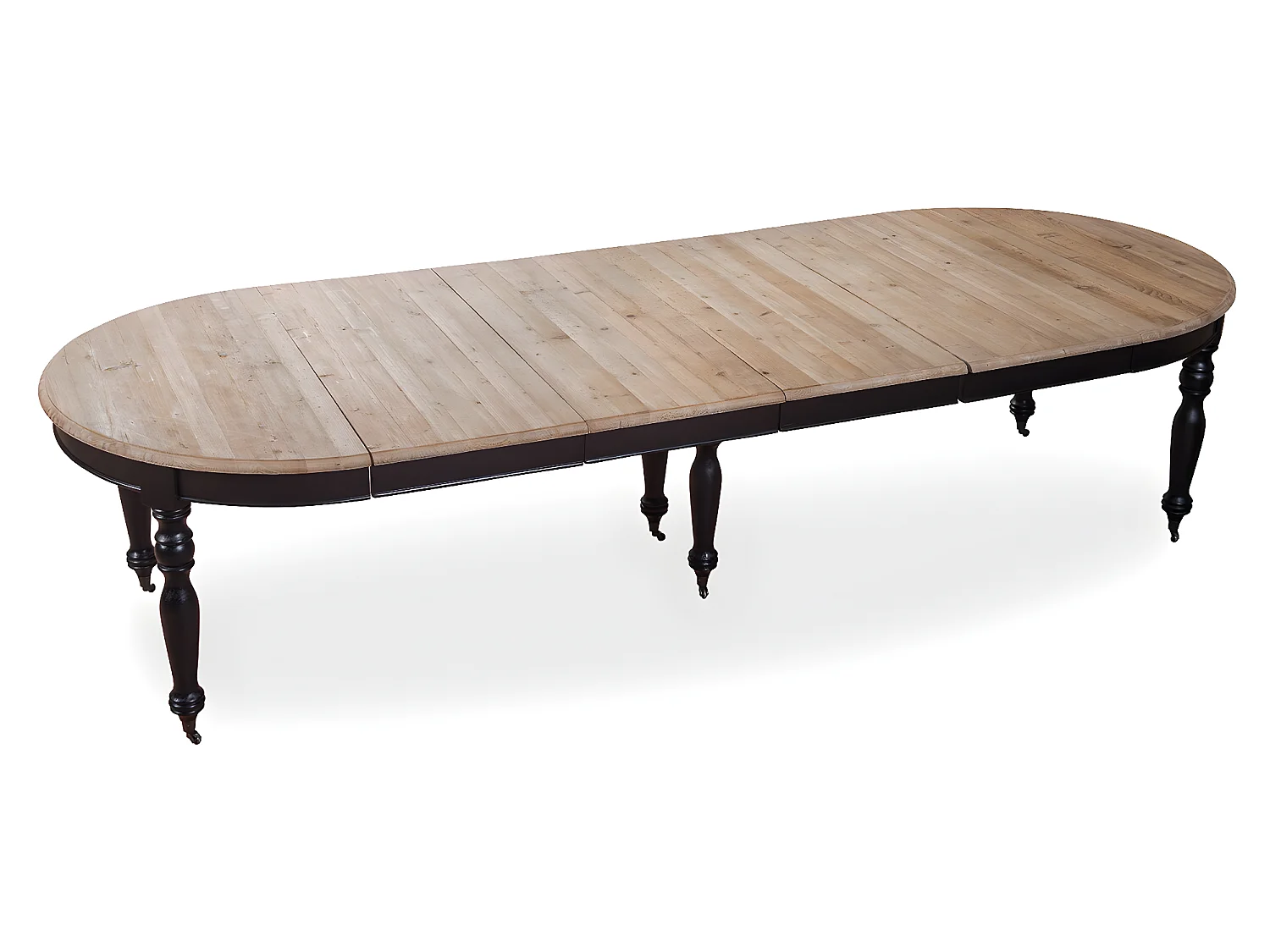 Table ronde extensible en bois massif LAVANDOU Noir