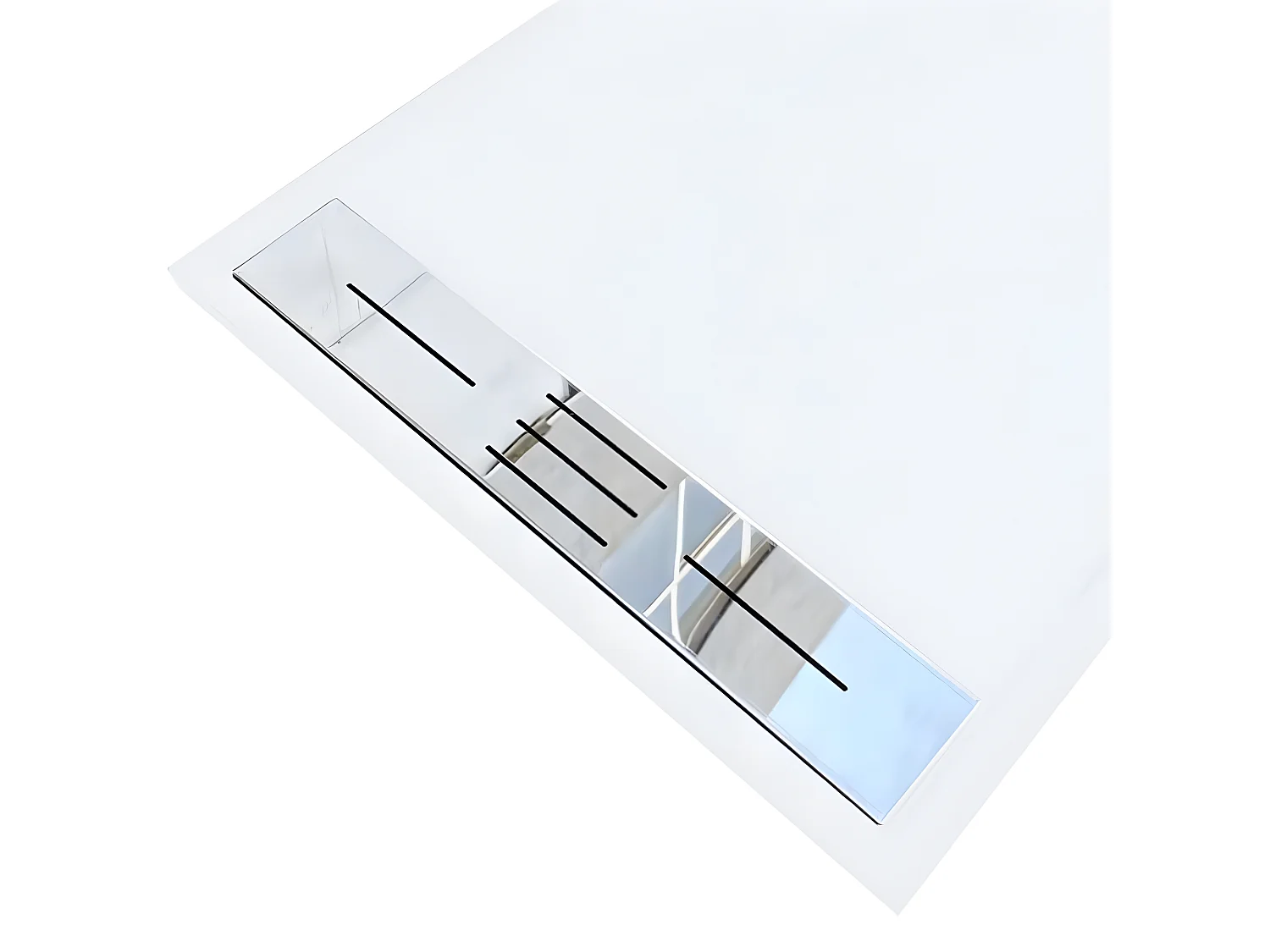 Receveur de douche 90 x 170 cm extra plat LUCIA en SoliCast® surface ardoisée blanc