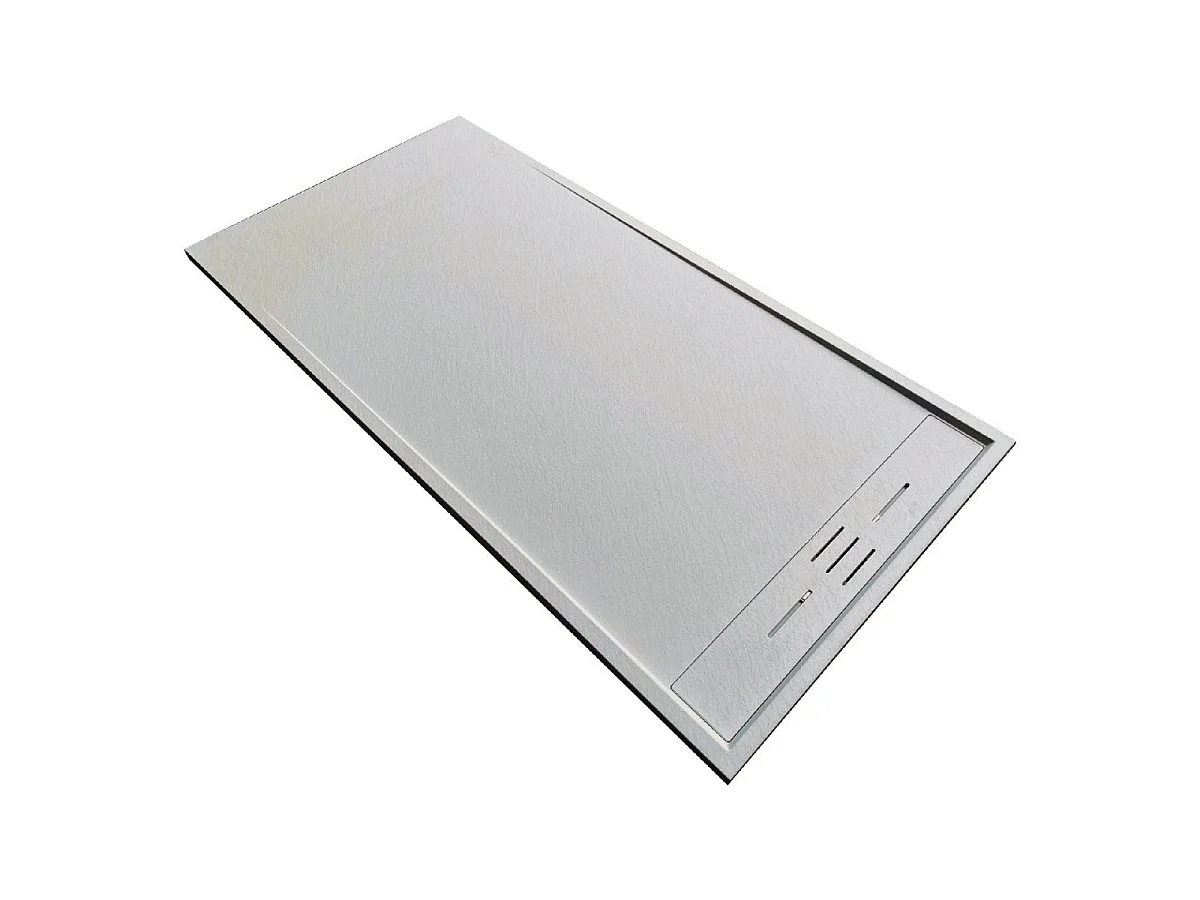 Piatto doccia ultrasottile 90 x 160 cm grigio SALVI in SoliCast® finitura ardesia