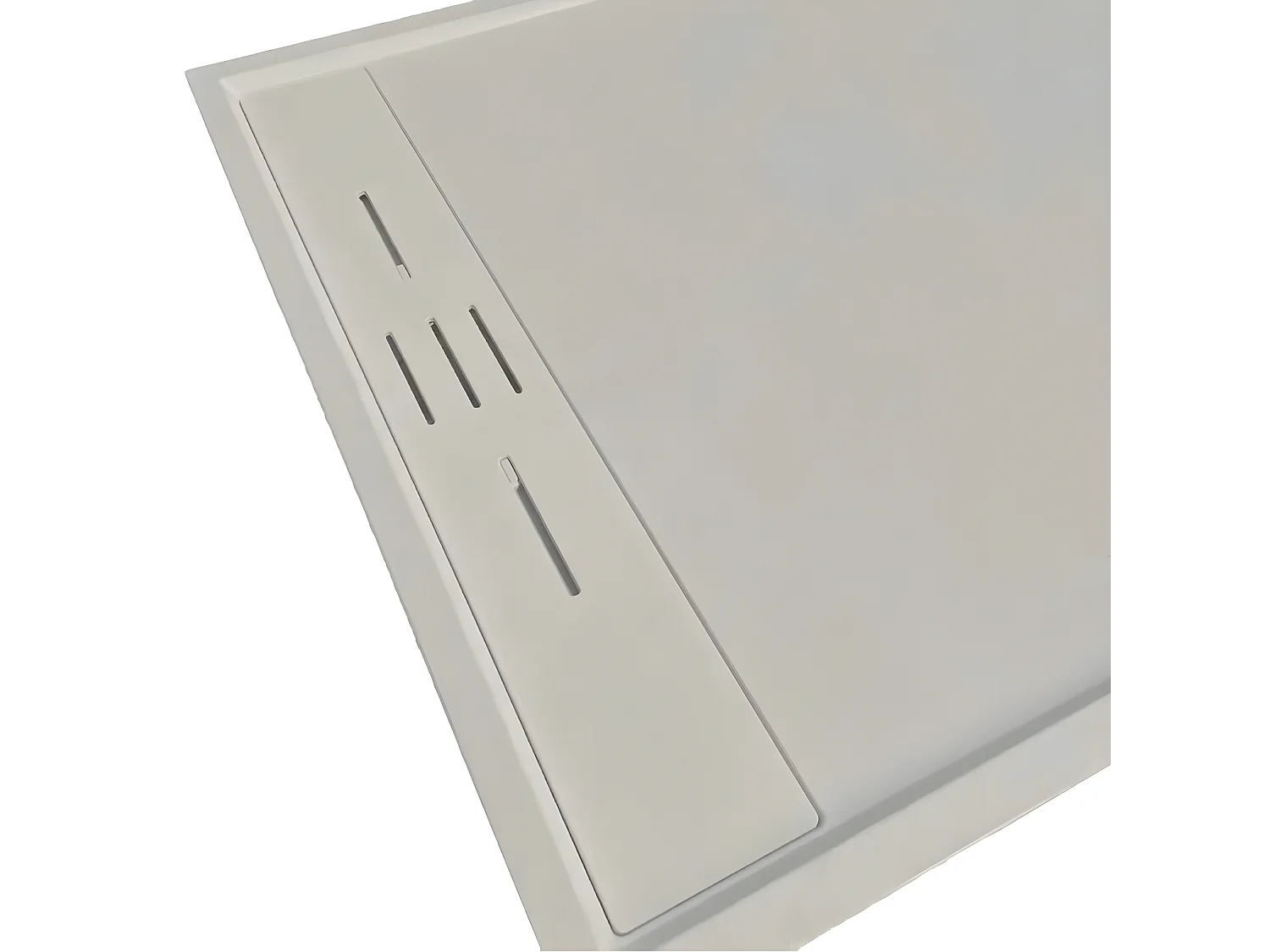 Receveur de douche 80 x 140 cm extra plat SALVI en SoliCast® surface ardoisée gris