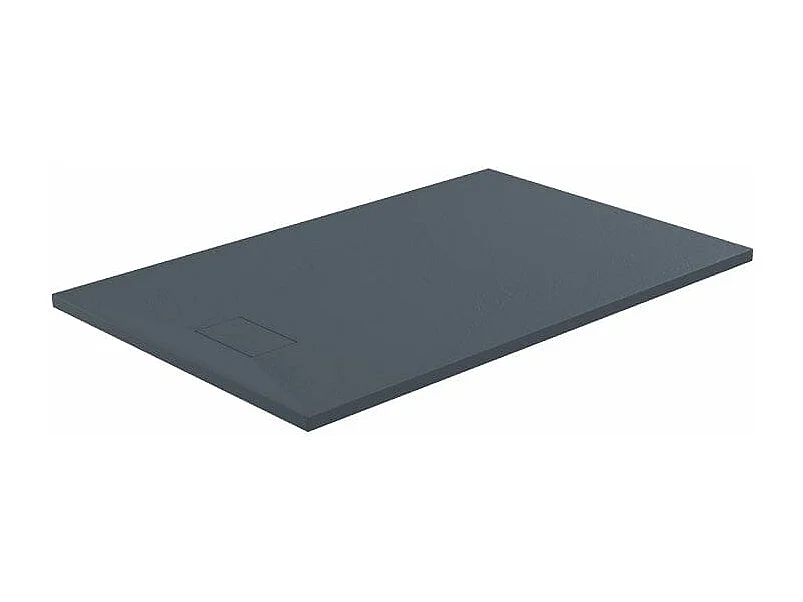Receveur de douche 80 x 140 cm extra plat PIATTO en SoliCast® surface ardoisée gris basalte