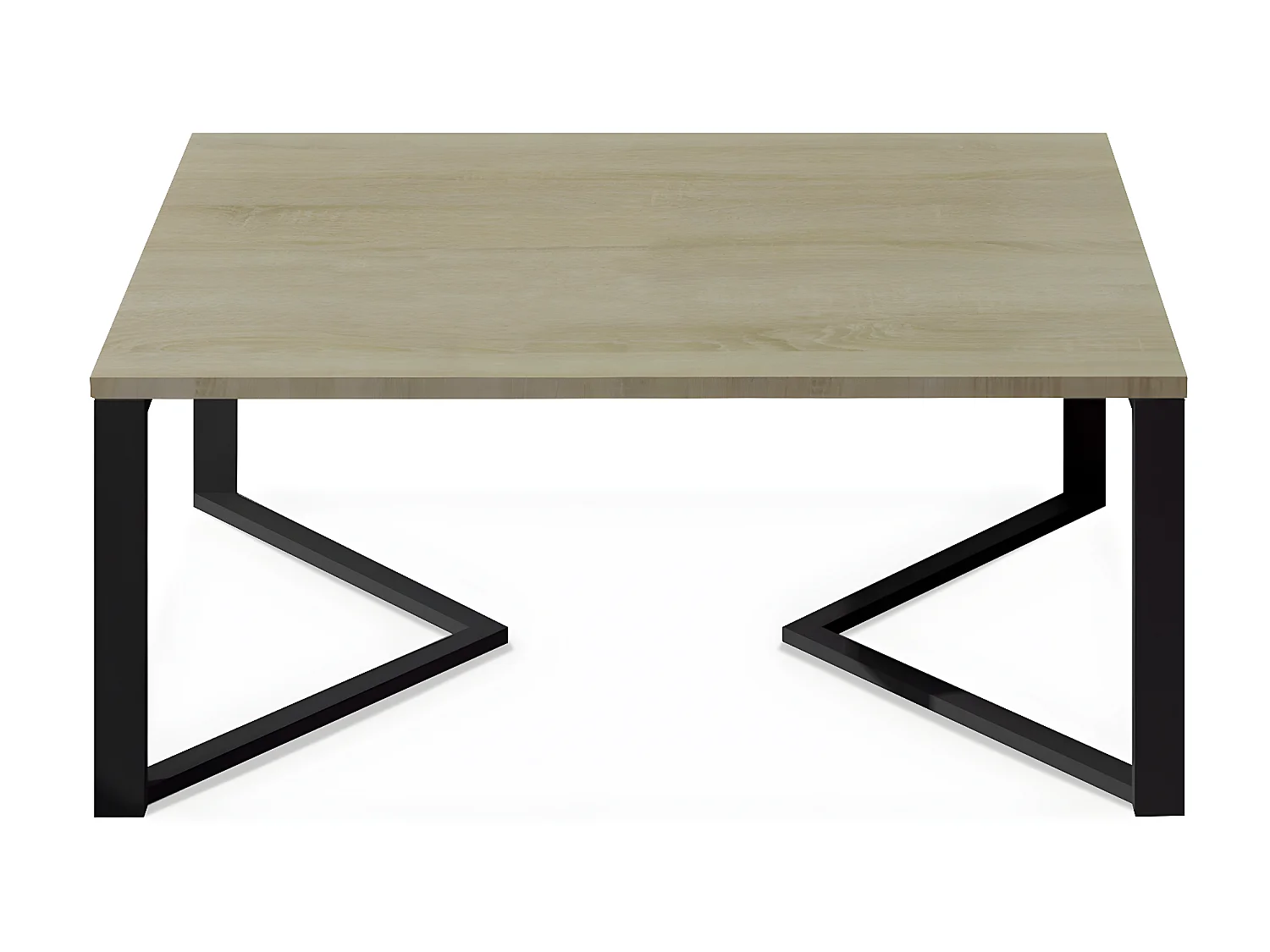 Table basse de style industriel Méryl imitation Chêne