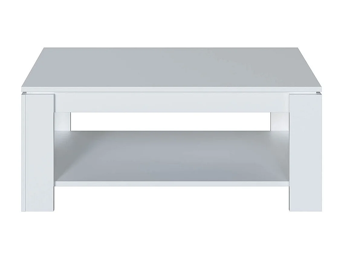 Table Basse relevable coloris blanc artic - 43 x 102 x 50 cm
