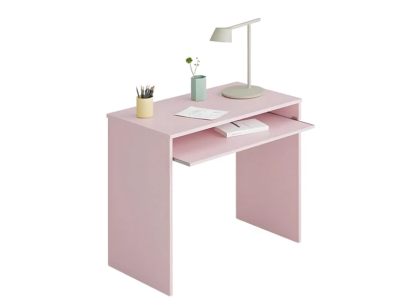 Table bureau pour ordinateur coloris rose - Dim : 79 x 90 x 54 cm