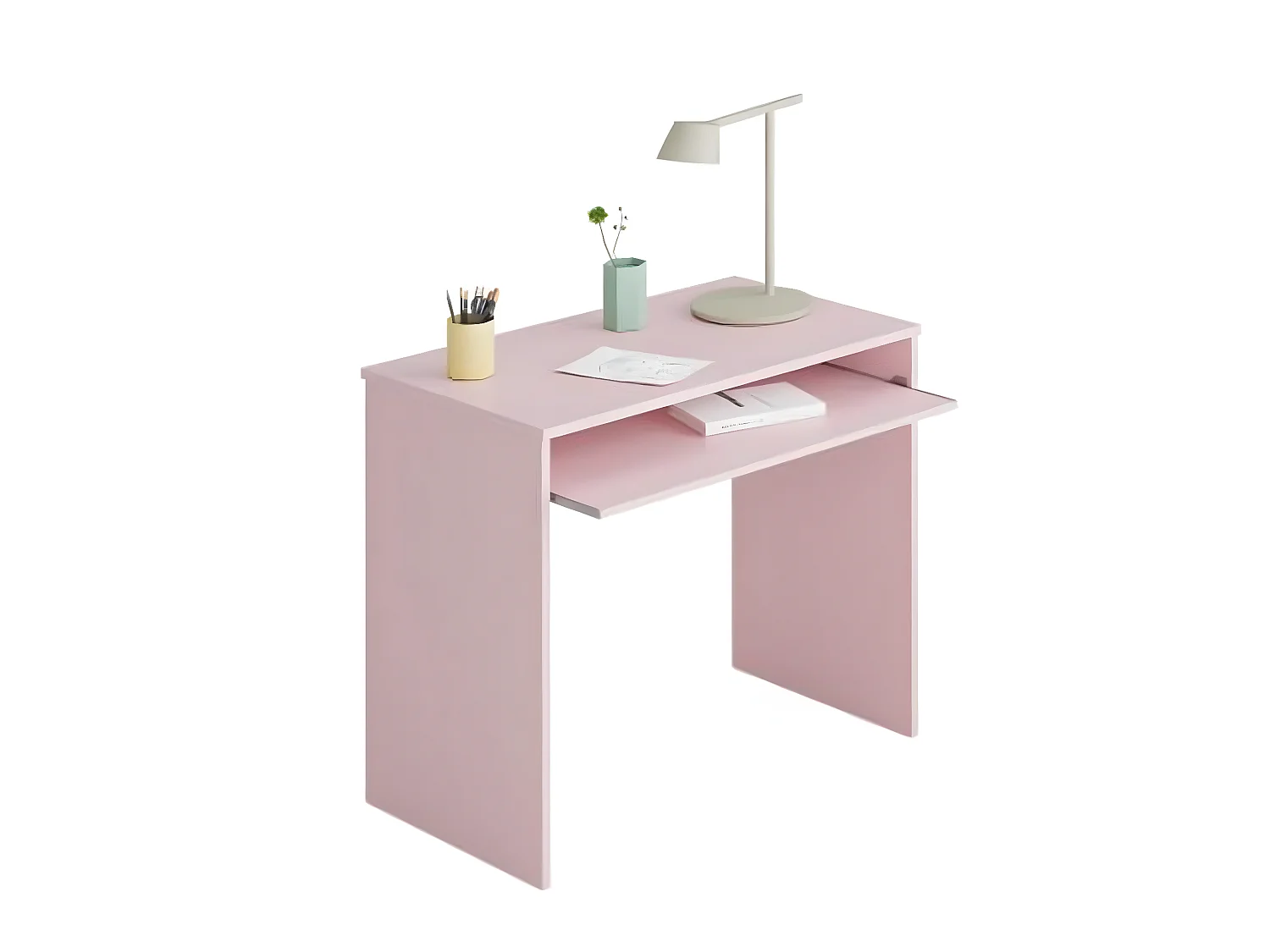 Table bureau pour ordinateur coloris rose - Dim : 79 x 90 x 54 cm