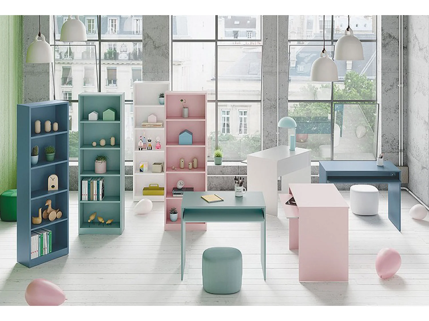 Table bureau pour ordinateur coloris rose - Dim : 79 x 90 x 54 cm