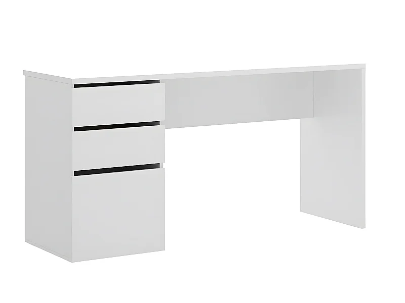 Bureau Réversible coloris blanc brillant - Longueur 139 x Profondeur 60 x Hauteur 75 cm