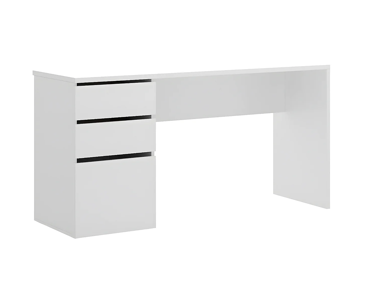 Bureau Réversible coloris blanc brillant - Longueur 139 x Profondeur 60 x Hauteur 75 cm