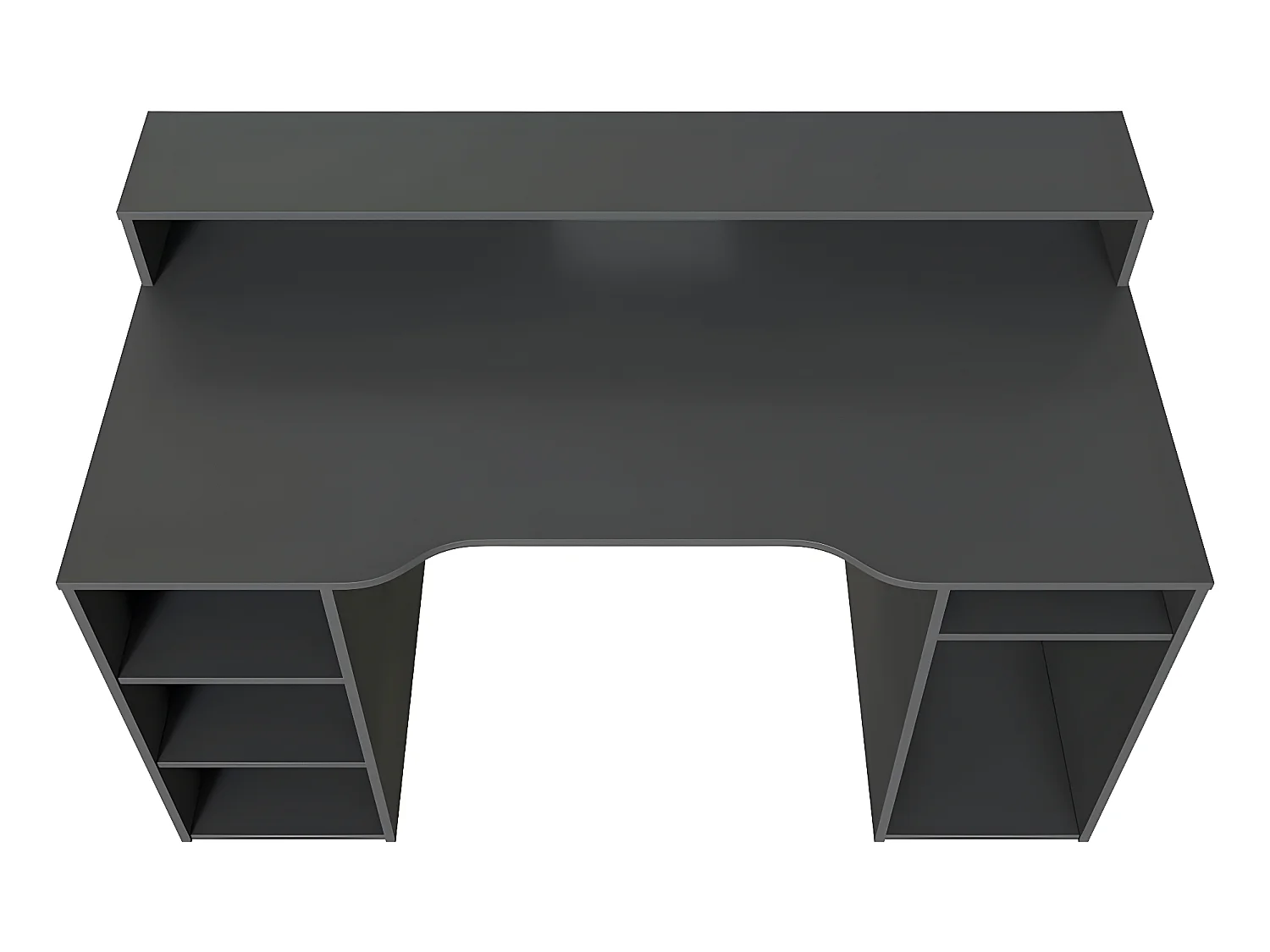 Bureau pour Ordinateur, Station e-Gaming coloris anthracite en Bois MDF - 88 x 136 x 67 cm