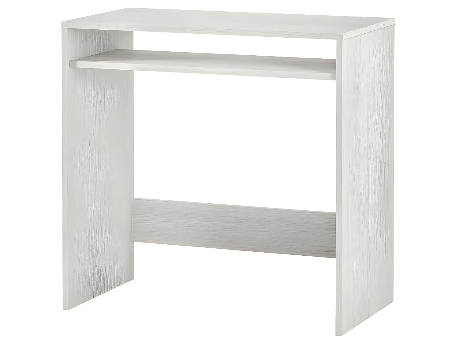 Bureau avec étagère / niche coloris Blanc Alpes en mélamine - Dim: 78 x 79 x 43 cm