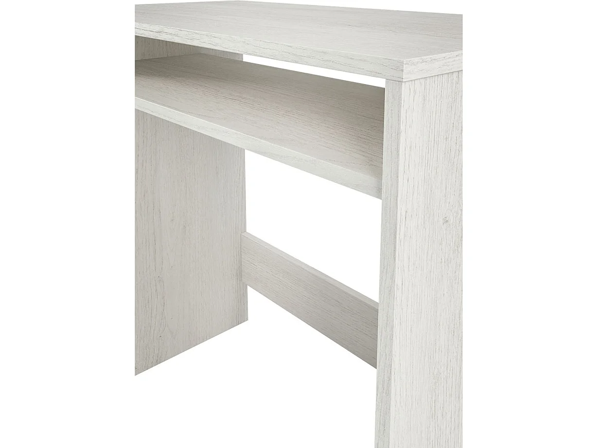 Bureau avec étagère / niche coloris Blanc Alpes en mélamine - Dim: 78 x 79 x 43 cm