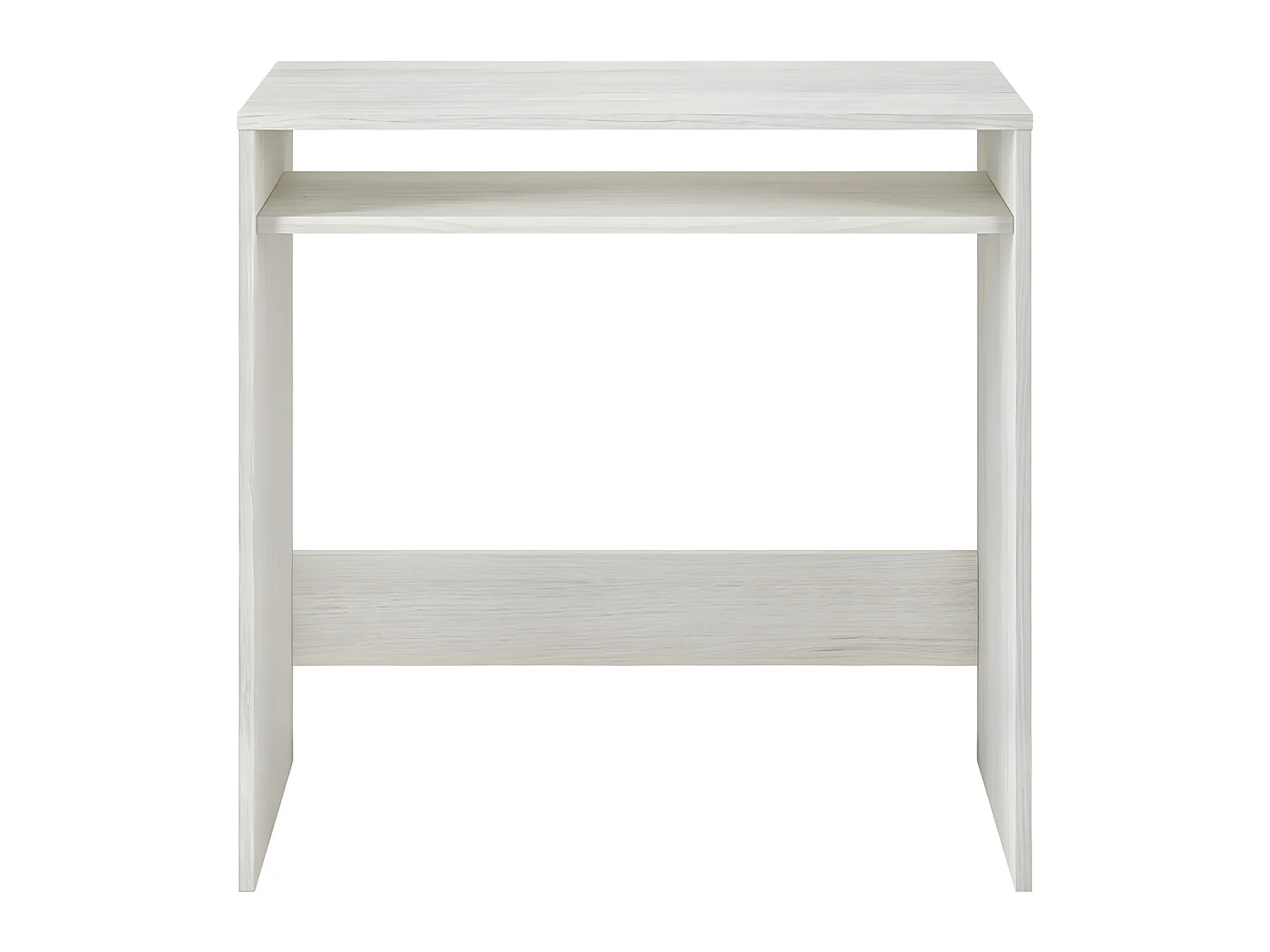 Bureau avec étagère / niche coloris Blanc Alpes en mélamine - Dim: 78 x 79 x 43 cm