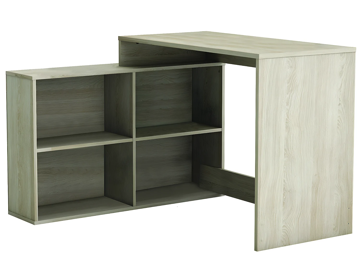 Bureau d'angle en panneau de particules, chêne shannon - 111,9 x 76,7 x 100,7 cm