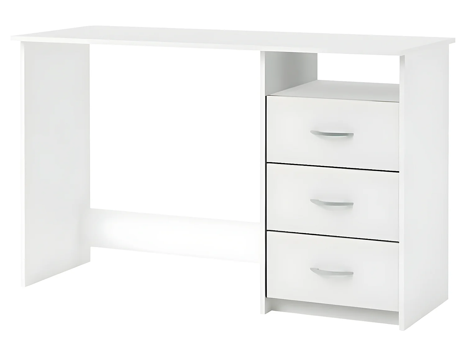 Bureau en bois coloris blanc mat - 123 x 76,5 x 50,1 cm