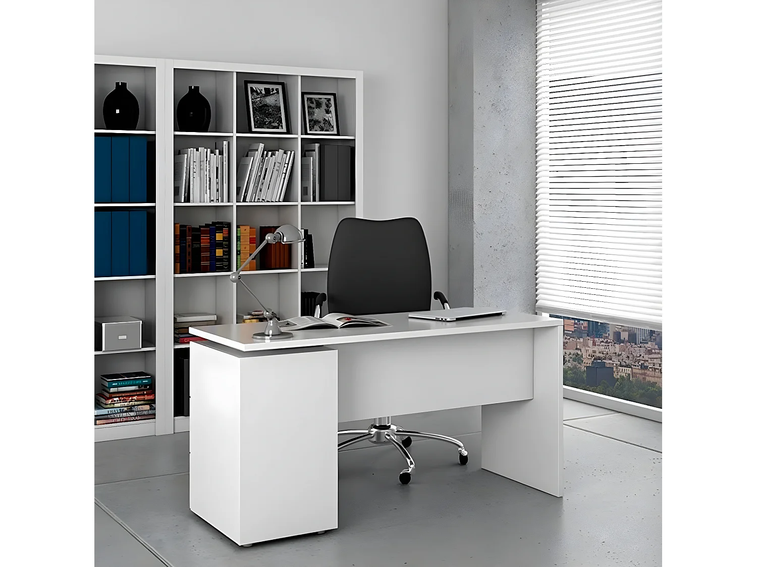 Bureau avec 3 tiroirs coloris Blanc Artik - 74 x 138 x 60 cm
