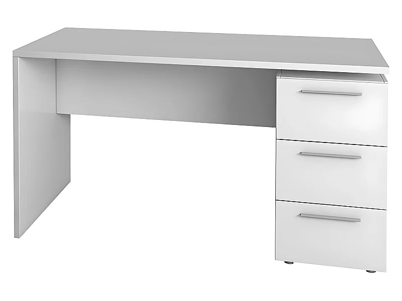 Bureau avec 3 tiroirs coloris Blanc Artik - 74 x 138 x 60 cm