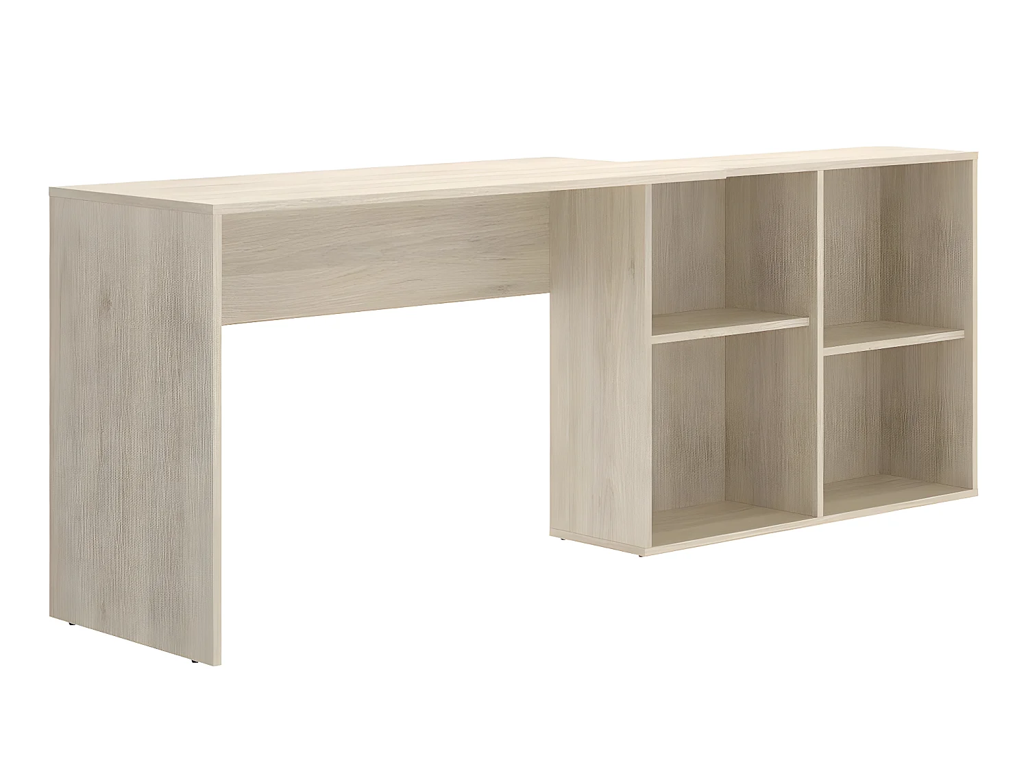 Bureau avec rangement coloris naturel - Longueur 120.6 x Profondeur 95.5 x Hauteur 73.6 cm