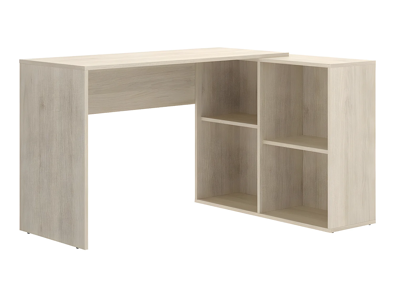 Bureau avec rangement coloris naturel - Longueur 120.6 x Profondeur 95.5 x Hauteur 73.6 cm