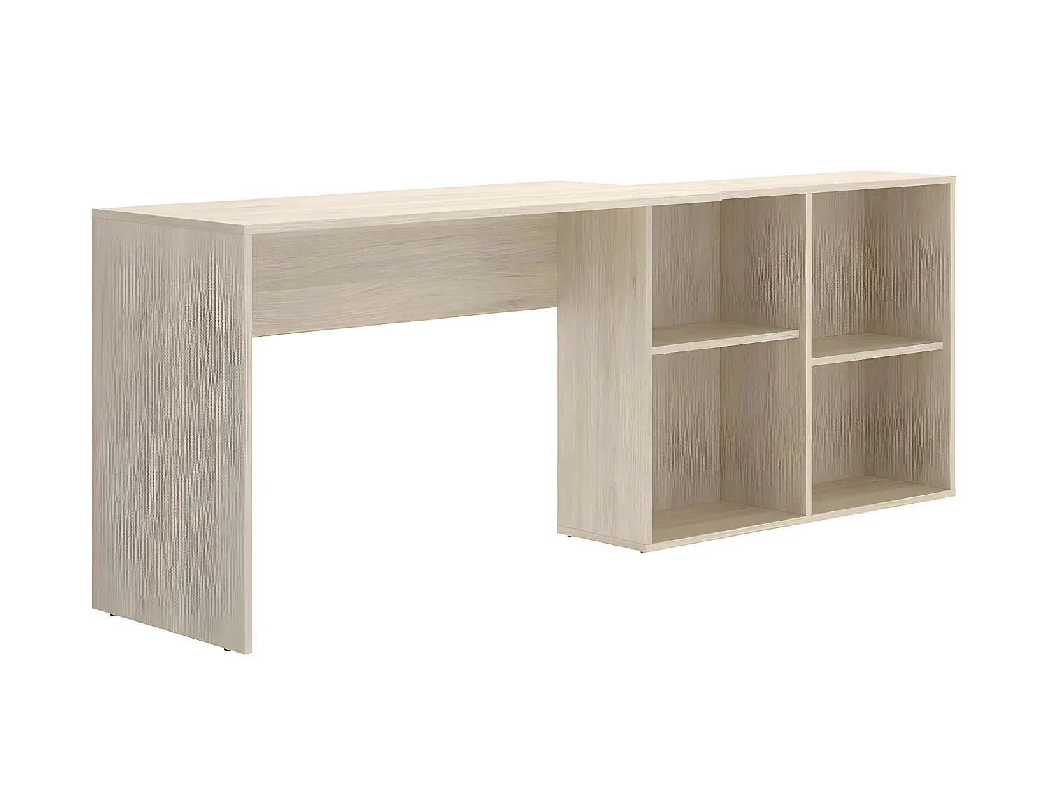 Bureau avec rangement coloris naturel - Longueur 120.6 x Profondeur 95.5 x Hauteur 73.6 cm