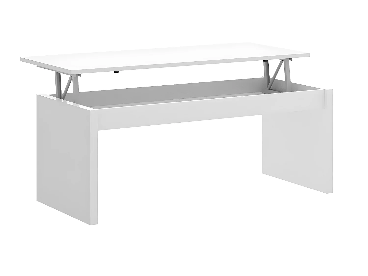 Table basse modulable coloris blanc brillant - Longueur 102 x Profondeur 50 x Hauteur 43 cm