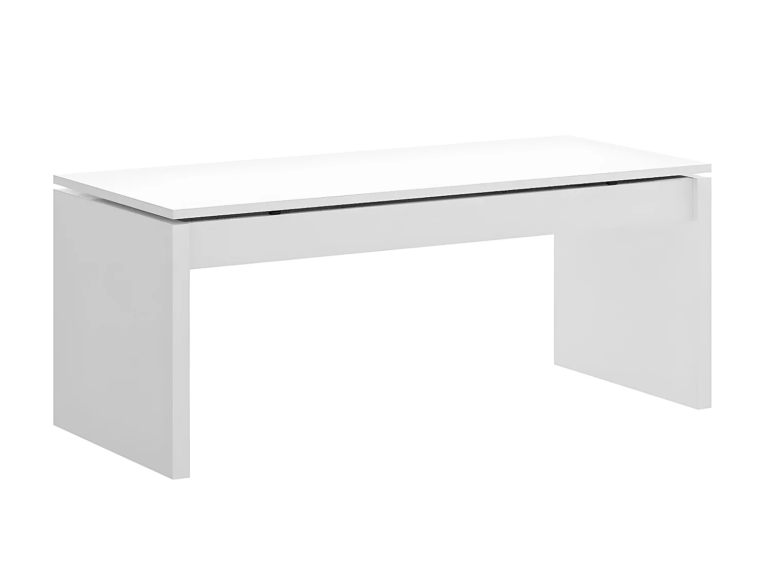 Table basse modulable coloris blanc brillant - Longueur 102 x Profondeur 50 x Hauteur 43 cm