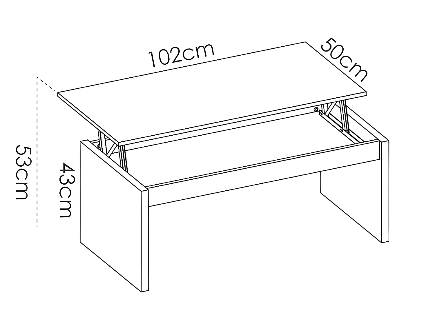 Table basse modulable coloris blanc brillant - Longueur 102 x Profondeur 50 x Hauteur 43 cm