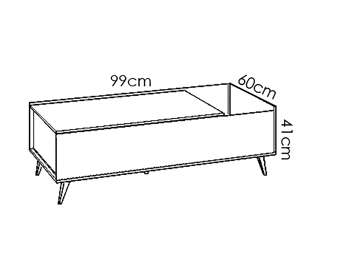 Table basse modulable coloris graphite/naturel - Longueur 99 x Hauteur 41 x Profondeur 60 cm